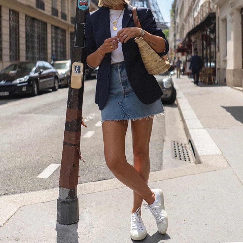 Topshop Distressed Raw Hem Denim Mini Skirt - Picture 2 of 6